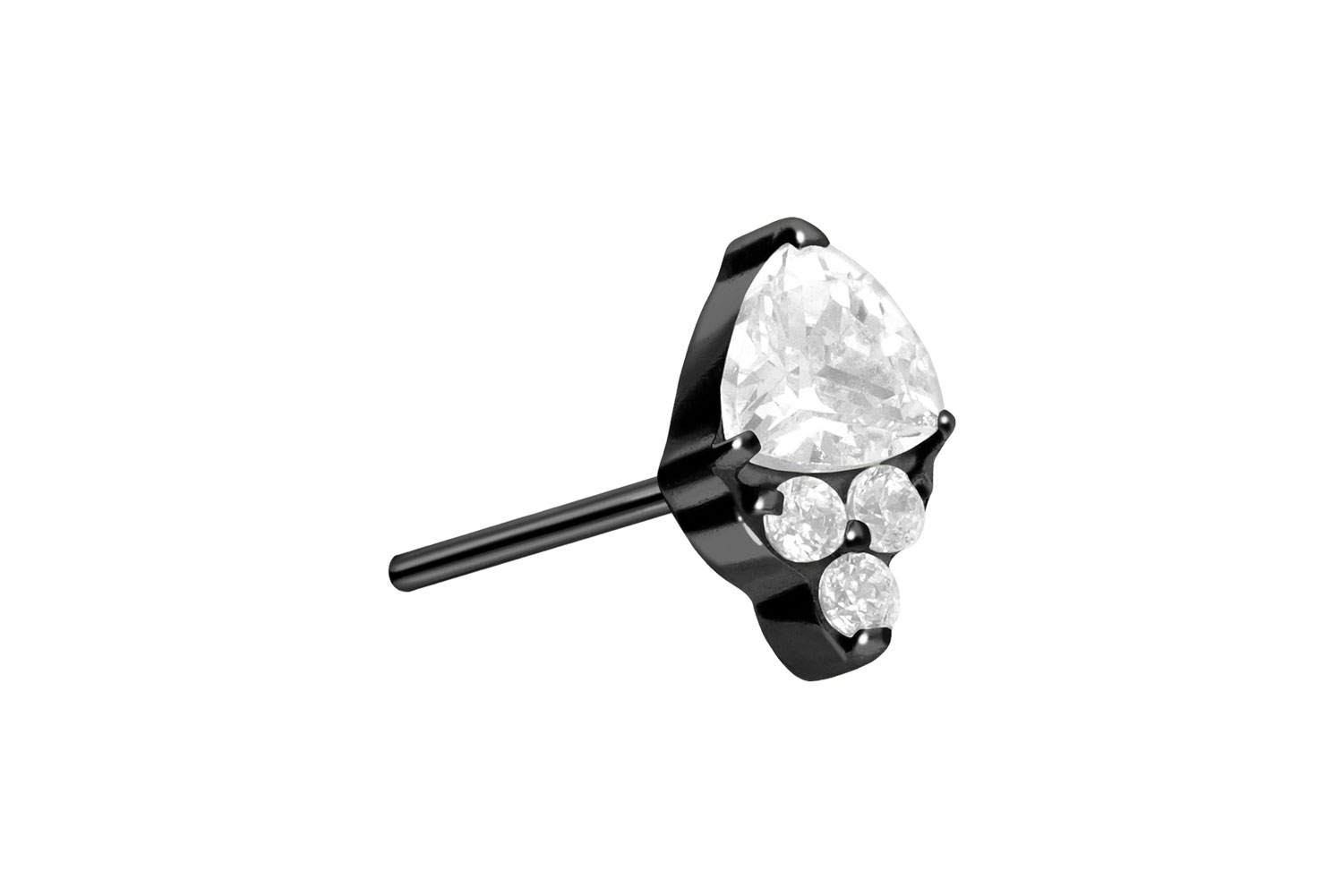 Titan Aufsatz mit Push Pin EINGEFASSTE KRISTALLE von Piercingline
